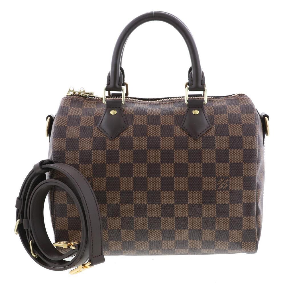 LOUIS VUITTON Speedy Bandolier Bag Handbag Damier Ebene Brown